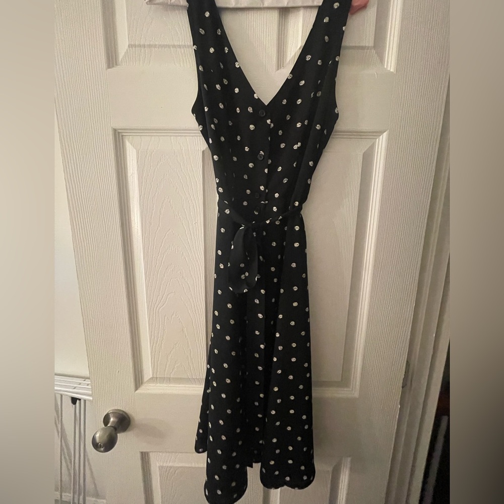 Black and white polka dot sun dress